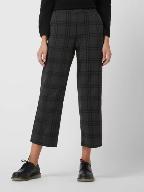 Tom Tailor Culotte Mit Karomuster – Anthrazit 5