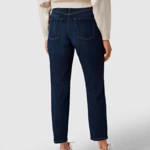 Cambio Mid Rise Jeans Im Straight Fit Mit Label-Patch – Blau 15