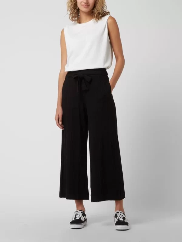 Tom Tailor Culotte Mit Rippenstruktur – Schwarz 1