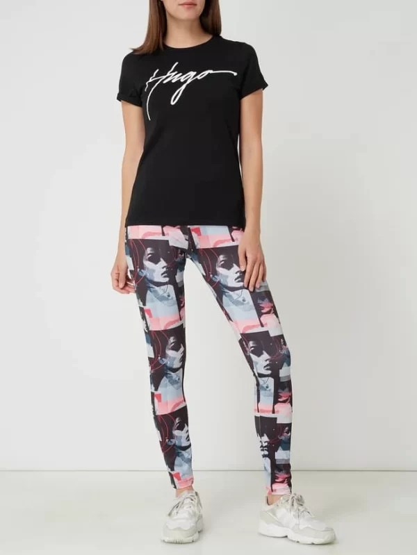 HUGO Stretchhose Mit Allover-Muster Modell ‘Nakei’ – Schwarz 1