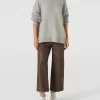 MAC Cropped Hose In Leder-Optik Modell ‚CHIARA‘ – Taupe 17