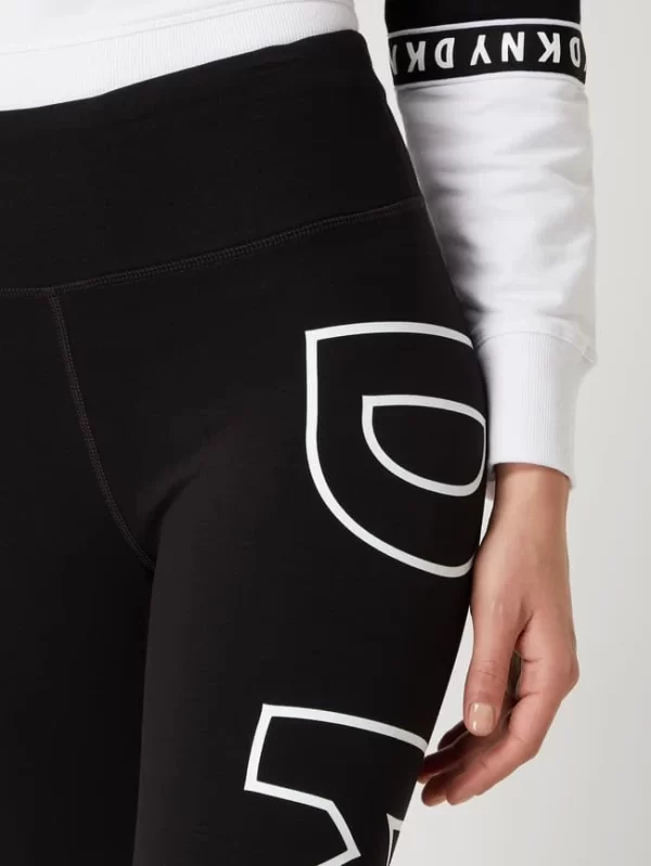 DKNY PERFORMANCE High Waist Sportleggings Mit Logo-Print – Weiß 4