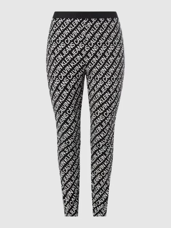 Calvin Klein Jeans Plus PLUS SIZE Leggings Mit Logo-Muster – Schwarz 3