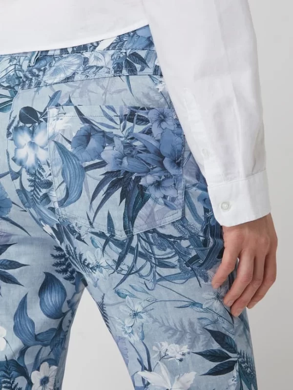 Zerres Comfort Fit Hose Mit Floralem Muster – Blau 4