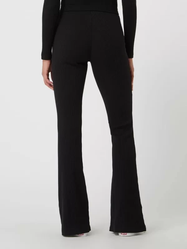 Mango Flared Leggings Mit Rippenstruktur – Schwarz 6